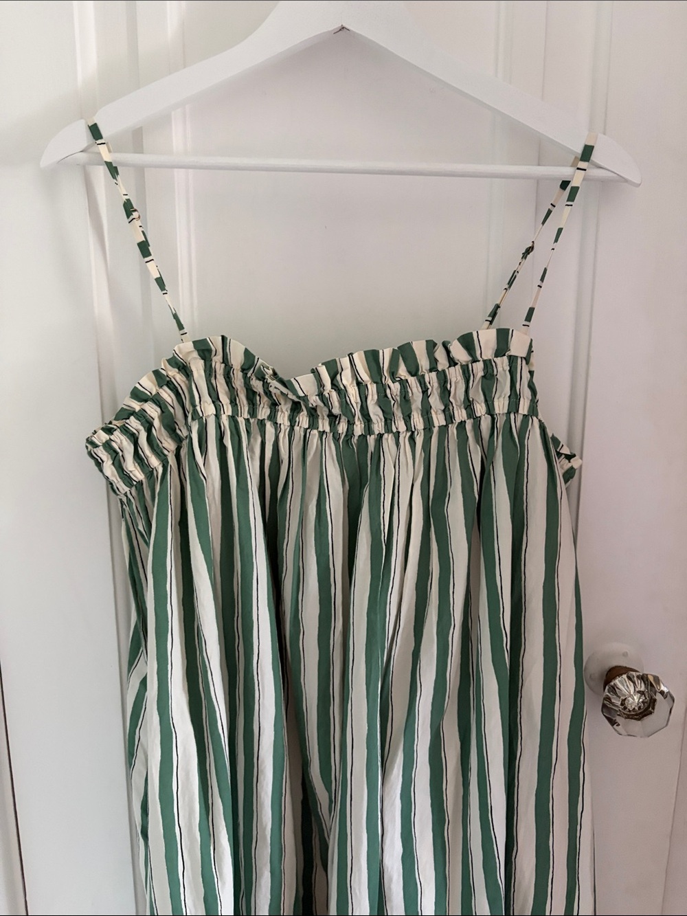 Madewell • Green and White Striped Cotton Tent Maxi Dress (Size L) - Picture 3 of 8